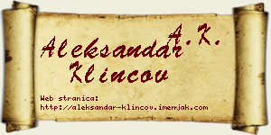 Aleksandar Klincov vizit kartica